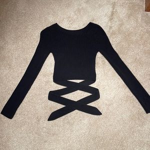 Hollister Reversible Black Tie Sweater Size S